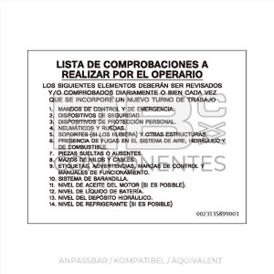 AUFKLEBER DER ANWEISUNGEN - CHECKLISTE, DIE AUSGEFÜHRT WERDEN SOLL