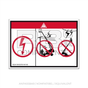 AUFKLEBER KOMPATIBEL MIT HL-TELESKOPISCH STROMSCHLAGGEFAHR 