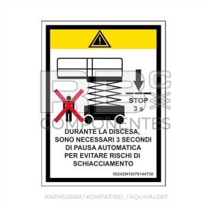 AUFKLEBER AUSFALLZEIT - 3 SEKUNDEN. ITALIENISCH