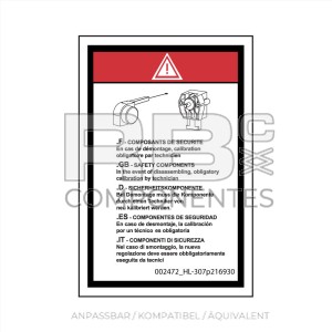 AUFKLEBER KOMPATIBEL MIT REF HL 307P216930