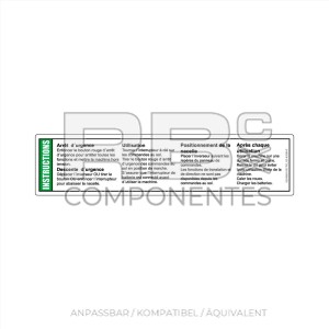 AUFKLEBER KOMPATIBEL REF GE 43089 FRANZÖSISCH