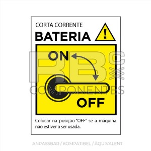AUFKLBER. PORTUGIESISCHER BATTERIETRENNSCHALTER