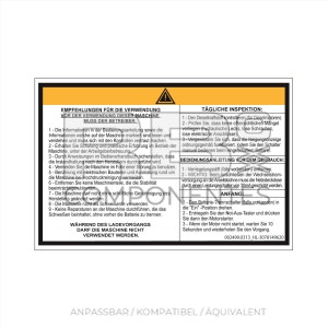 AUFKLEBER.VERWENDUNG KOSIGNAS (DEUTSCH) 210x140mm