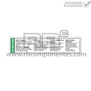 AUFKLEBER KOMPATIBEL REF GE 43089 FRANZÖSISCH