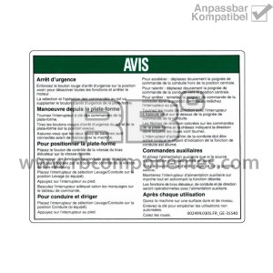 AUFKLEBER KOMPATIBEL REF GE 35540 FR FRANZÖSISCH