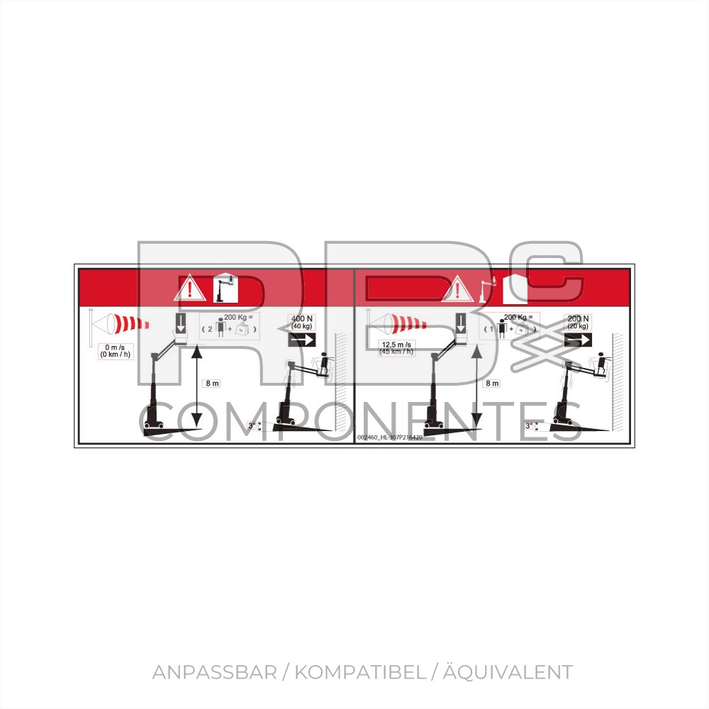 AUFKLEBER KOMPATIBEL MIT REF HL 307P21642A