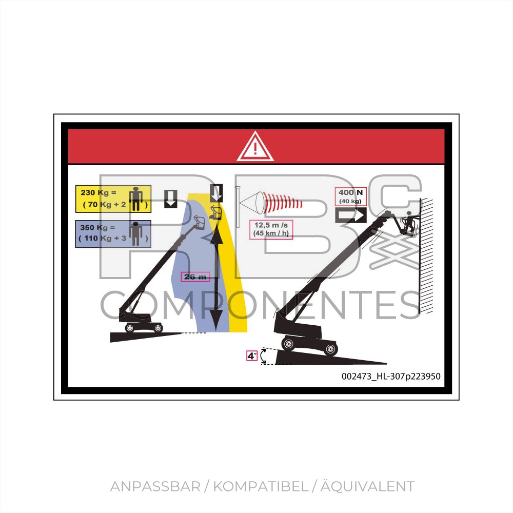 AUFKLEBER KOMPATIBEL MIT REF HL 307P223950