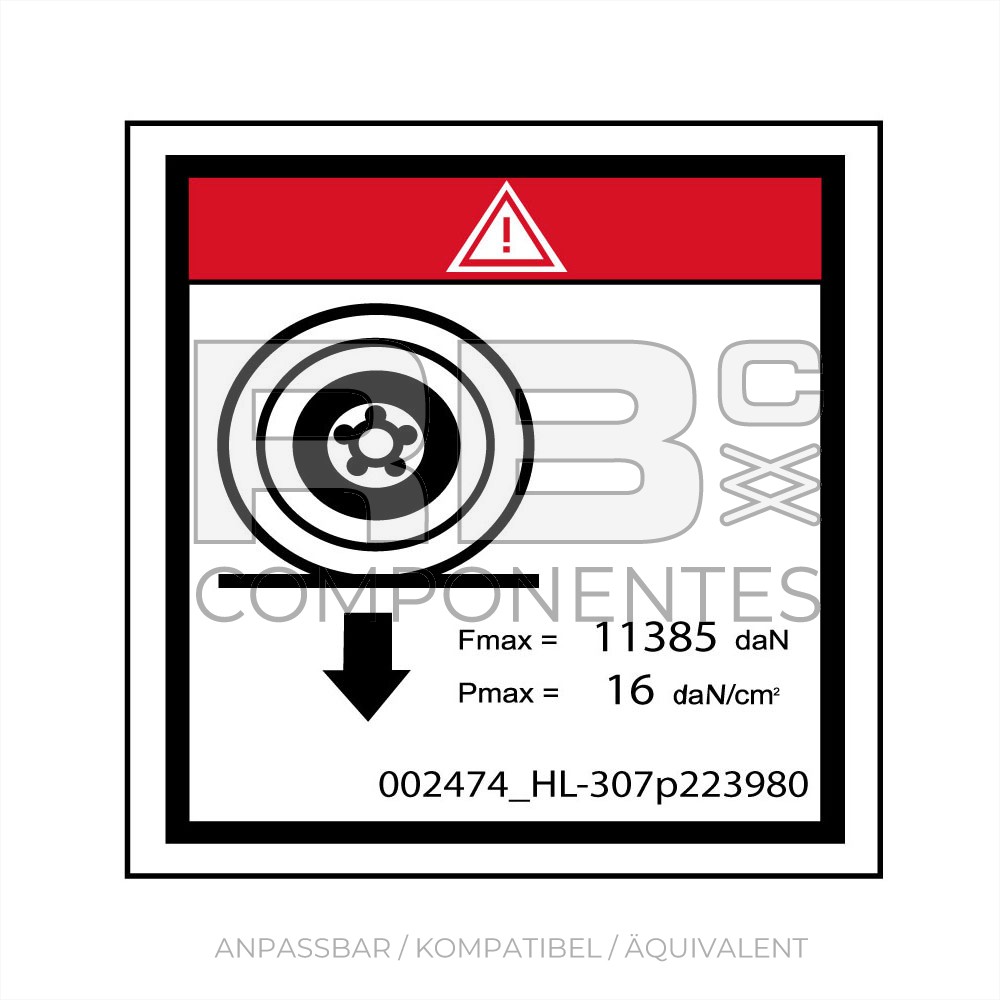 AUFKLEBER KOMPATIBEL MIT REF HL 307P223980
