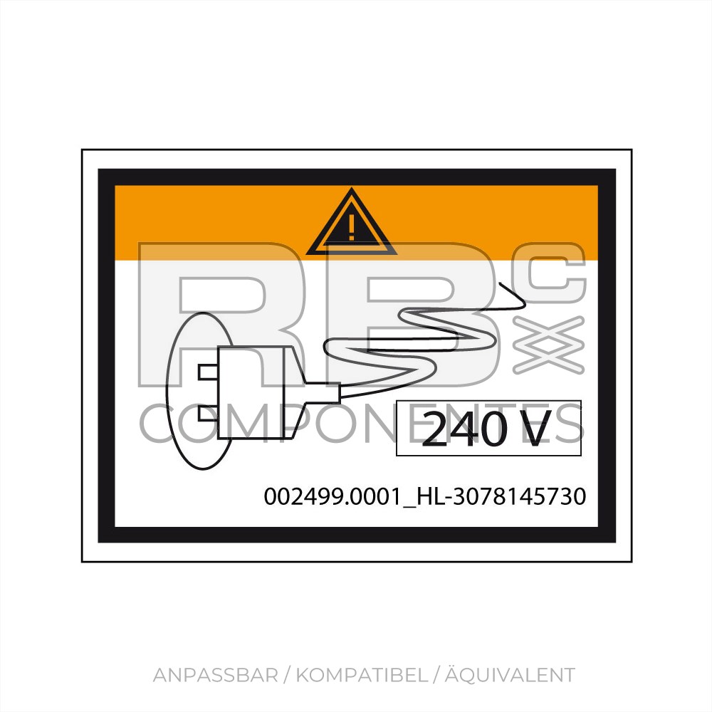 AUFKLEBER POSITION HL 240V STECKDOSE FÜR 8/8W/10N/10N/10/12