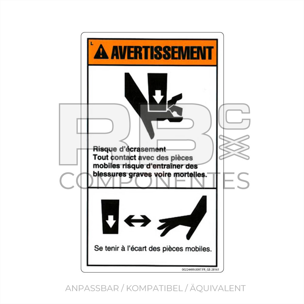 AUFKLEBER KOMPATBEL REF GE 28161 C FRANZÖSISCH
