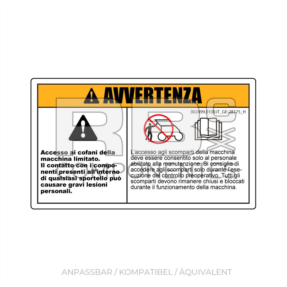 AUFKLEBER KOMPATBEL REF GE  28175 ITALIENISCH