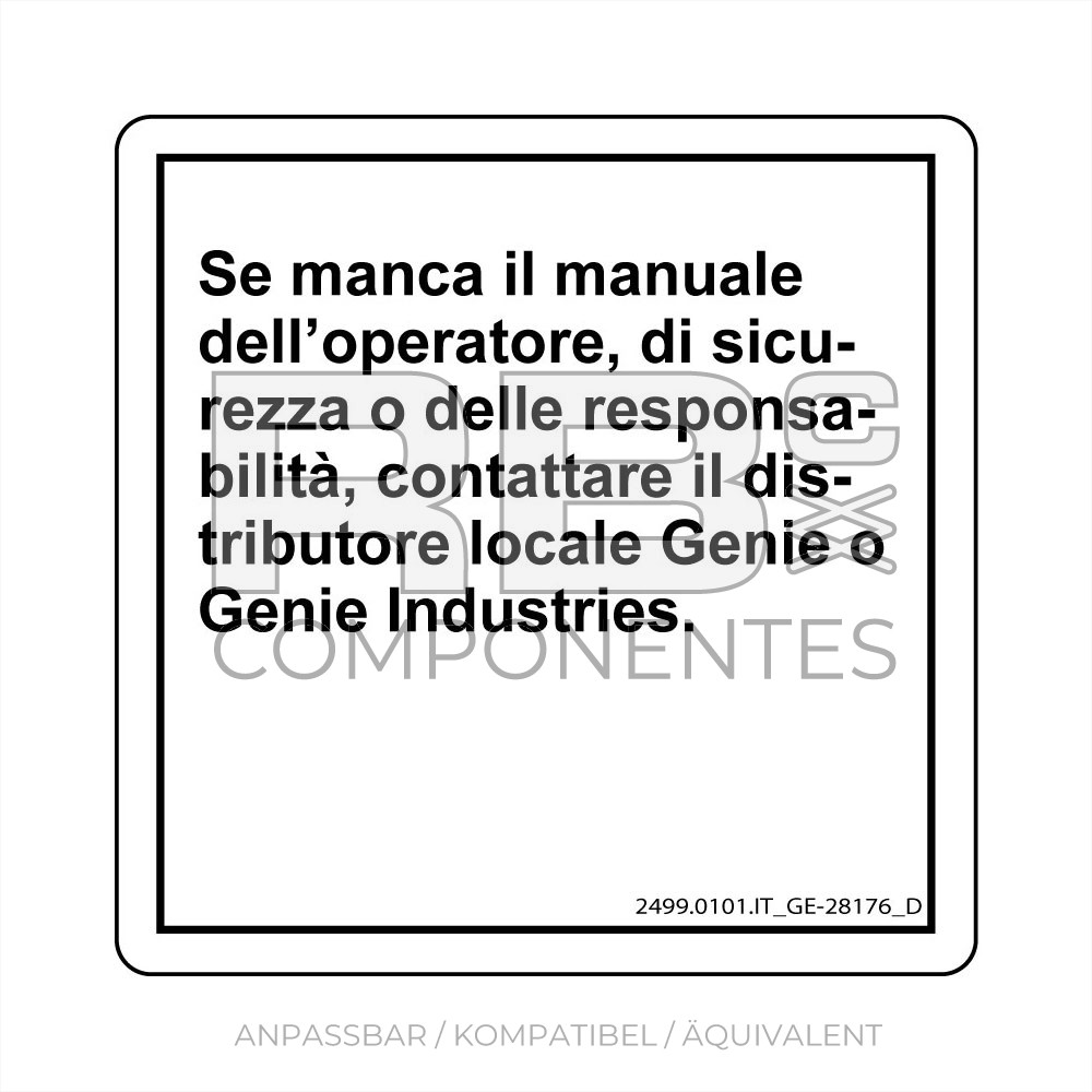 AUFKLEBER KOMPATBEL REF GE 28176  ITALIENISCH