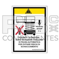 AUFKLEBER AUSFALLZEIT - 3 SEKUNDEN. ITALIENISCH