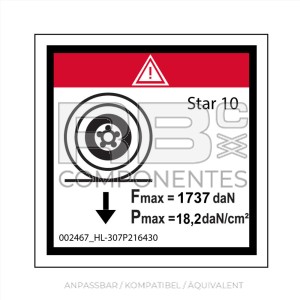 AUFKLEBER KOMPATIBEL MIT REF HL 307P21643B