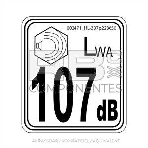 AUFKLEBER KOMPATIBEL 107DB FÜR ALLE MASCHINEN
