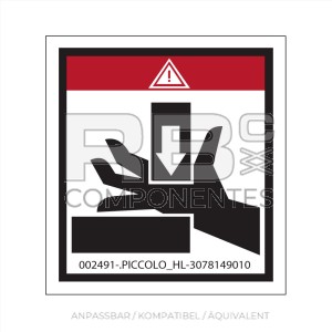 AUFKLEBER HÄNDEZERQUETSCHUNG - ELEKTROSCHEREN 65X70MM