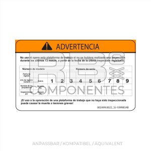 AUFKLEBER AN/KO/GL SJ 109985AB