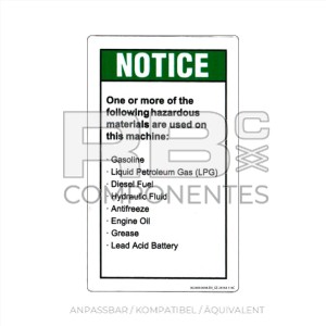AUFKLEBER KOMPATBEL REF GE 28164 116C ENGLISCH