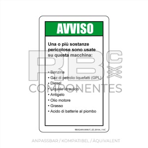 AUFKLEBER KOMPATBEL REF GE 28164 116C ITALIENISCH