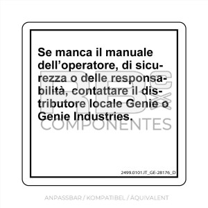 AUFKLEBER KOMPATBEL REF GE 28176  ITALIENISCH