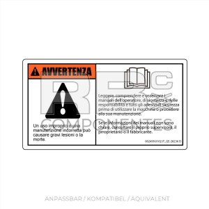 AUFKLEBER KOMPATBEL REF GE 28236 ITALIENISCH
