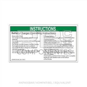 AUFKLEBER KOMPATIBEL REF GE 31785 C ENGLISCH