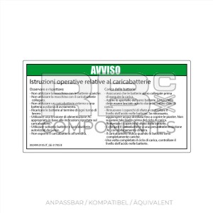 AUFKLEBER KOMPATIBEL REF GE 31785 B ITALIENISCH