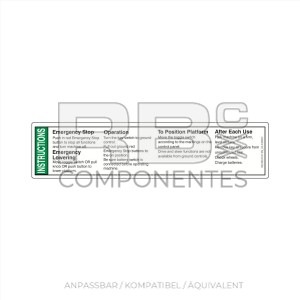 AUFKLEBER KOMPATIBEL REF GE 43089 ENGLISCH