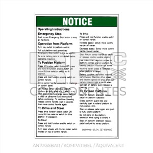 AUFKLEBER KOMPATIBEL REF GE-43090 G ENGLISCH