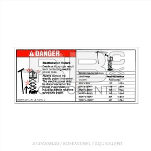 AUFKLEBER KOMPATIBEL REF GE-43696 ENGLISCH