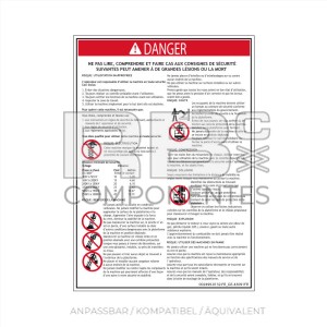 AUFKLEBER KOMPATIBEL REF GE 43091 FRANZÖSISCH