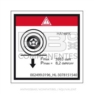 AUFKLEBER.RADLAST HL-18PX/18SPX/NT