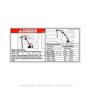 AUFKLEBER. KOMPATIBEL REF GE 27564 C ENGLISCH