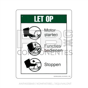 AUFKLEBER KOMPATIBEL REF GE-28165 C HOLLÄNDISCH