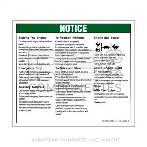 AUFKLEBER KOMPATIBEL REF GE-43647 E ENGLISCH