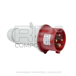 STECKER M/; DREIPHASIG 3+T 16 AMP ROT